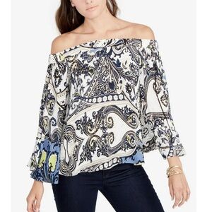 RACHEL ROY OFF THE SHOULDER BLOUSE  WOMENS 3/4 SLEEVES CREAM COLOR SIZE MEDIUM